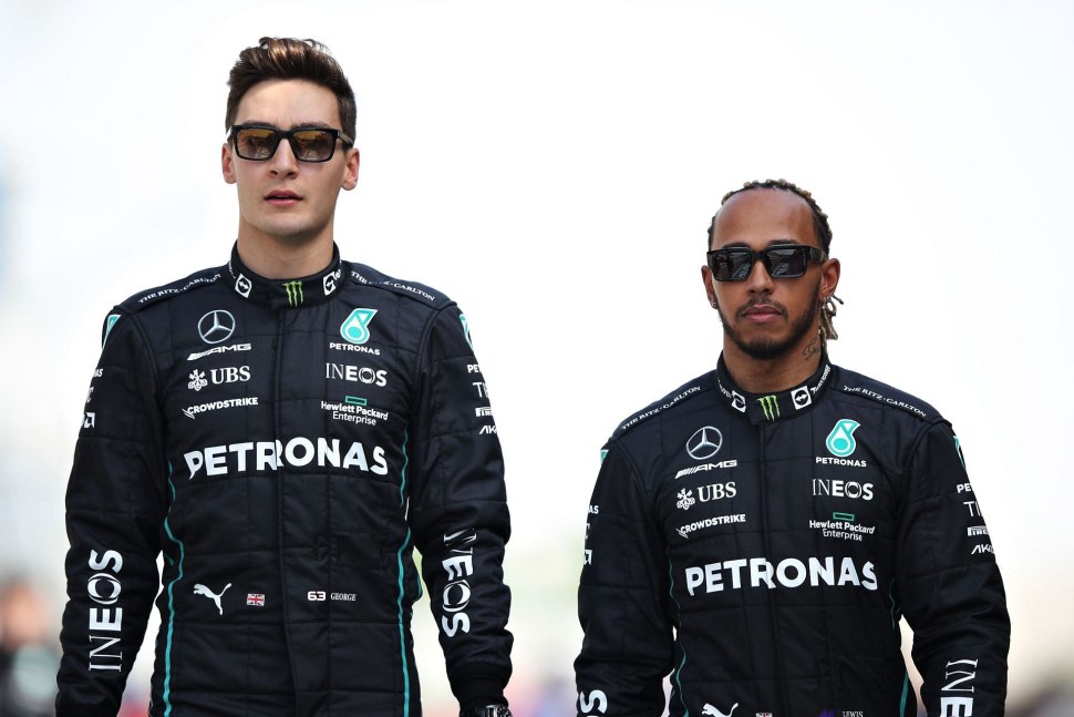 Lewis Hamilton and George Russell