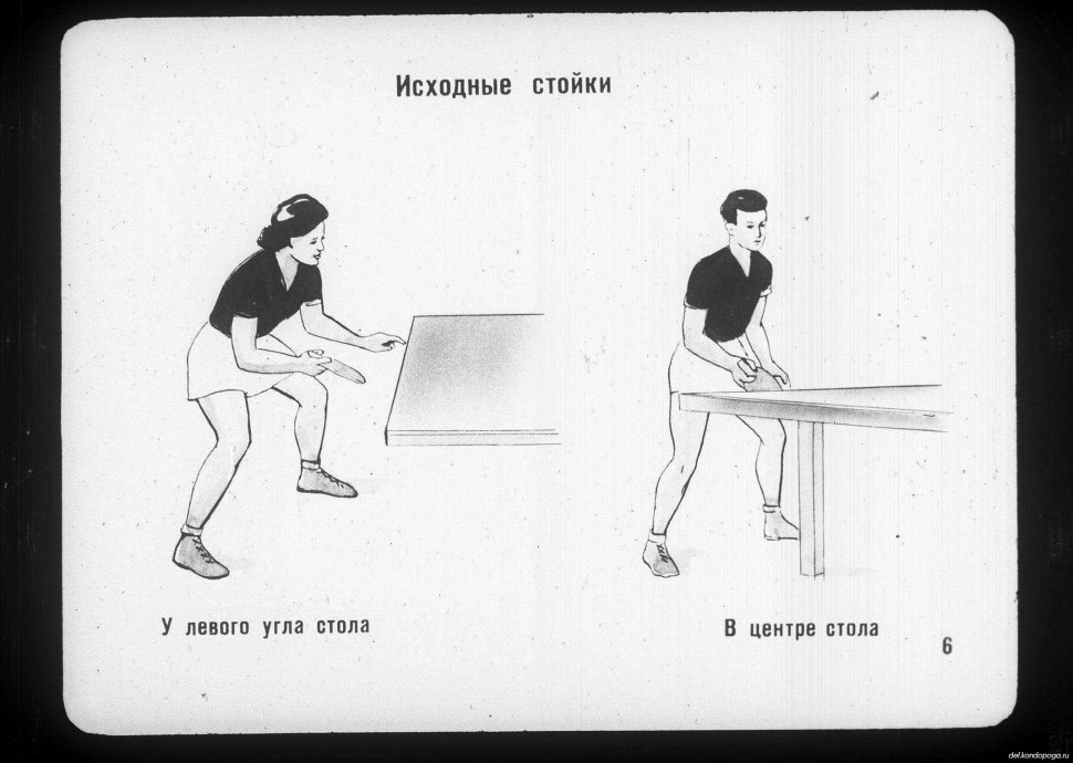 Стойки игрока в настольном теннисе