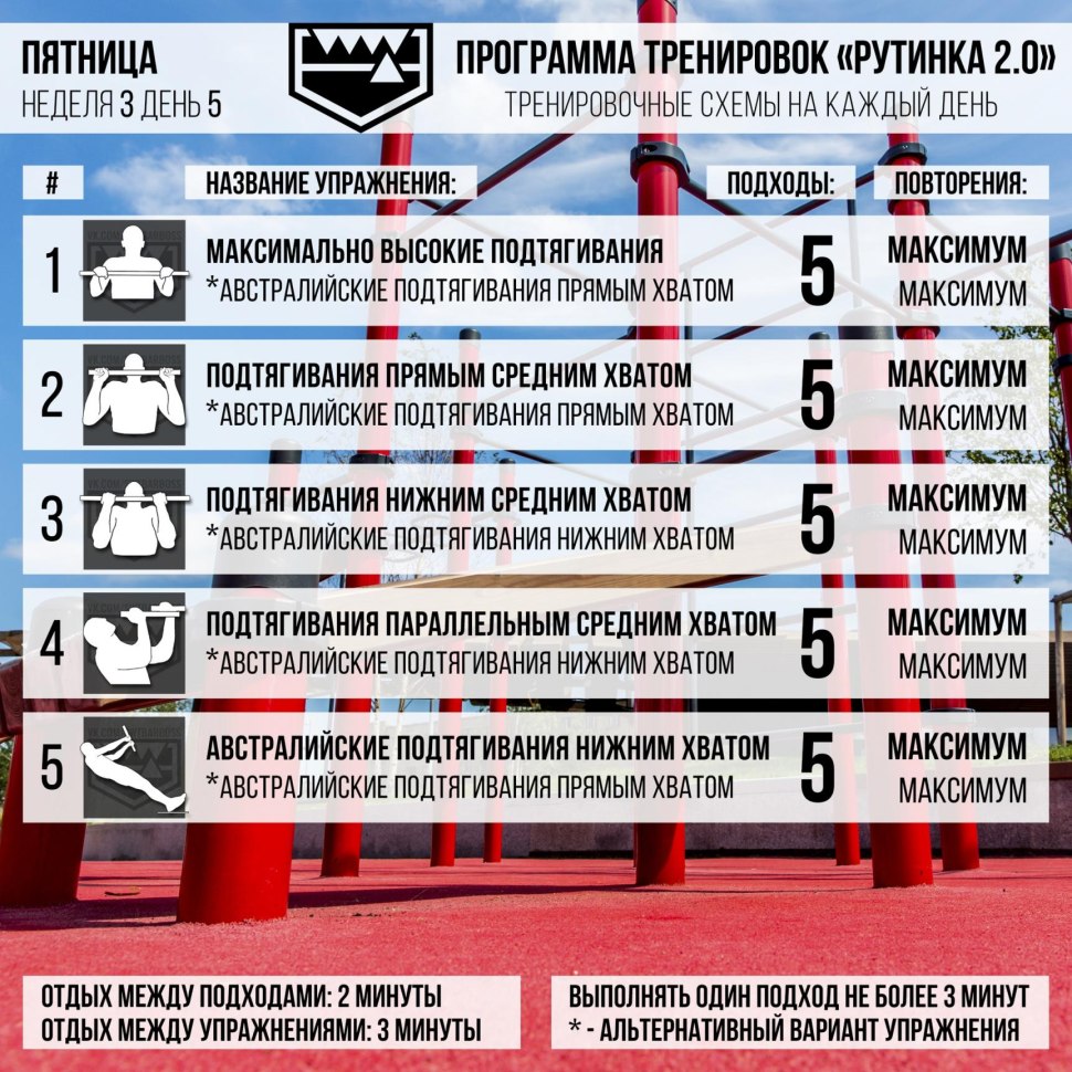 Австралийские подтягивания программа
