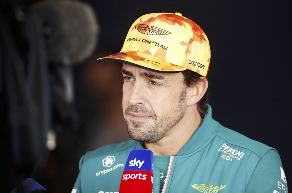 Fernando Alonso Aston Martin on Podium
