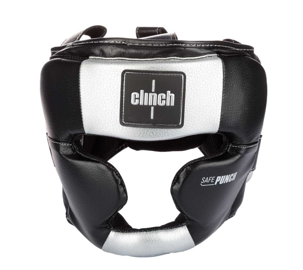 C148 шлем боксерский Clinch Punch 2.0 Full face черно-серебристый