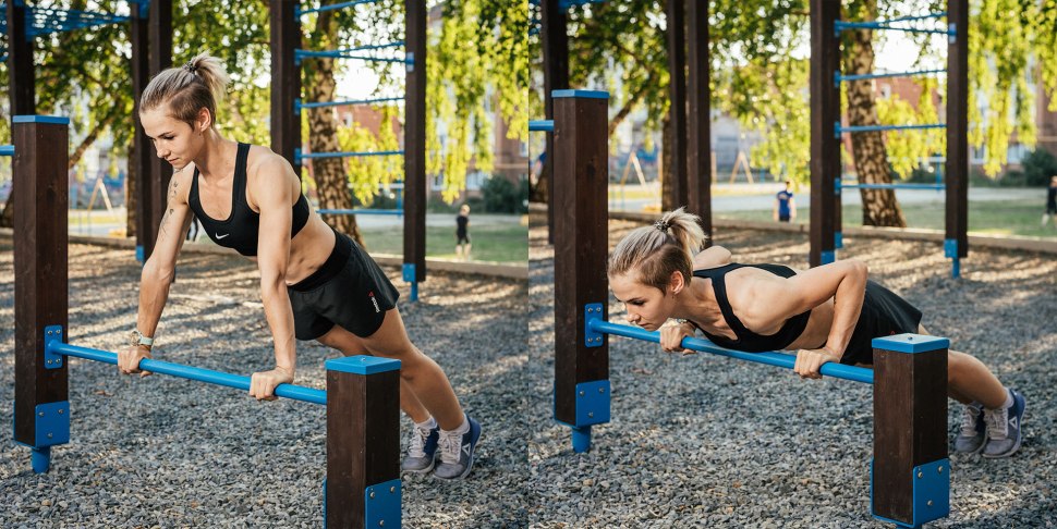 Упражнения на спортплощадке