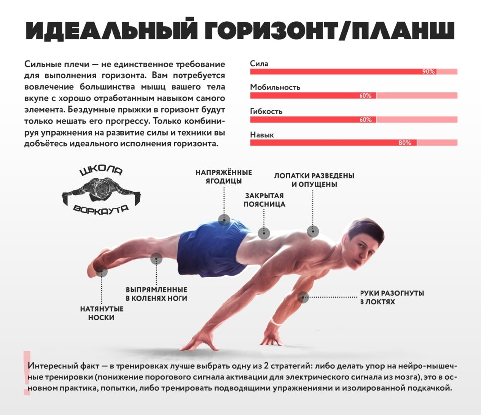 Отжимания в горизонте