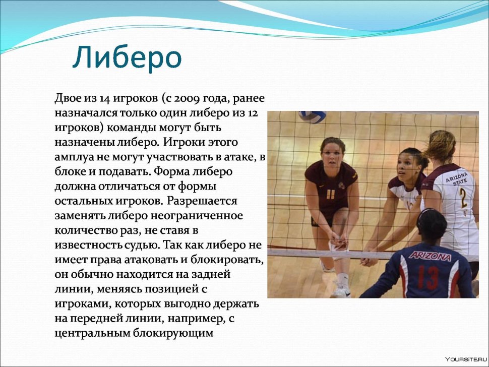Амплуа Либеро в волейболе