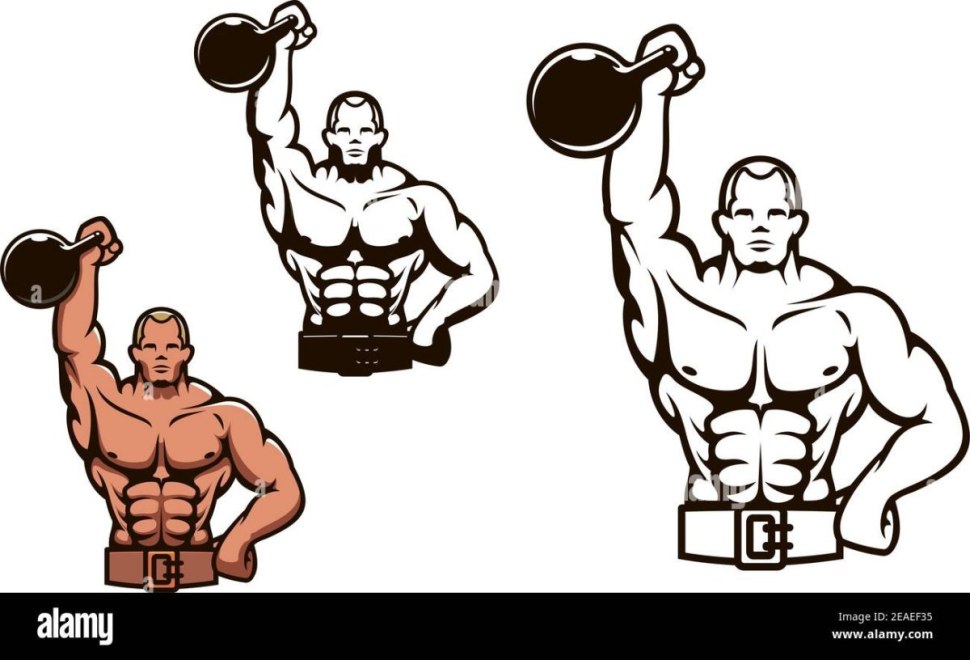 Силуэт спортсмена с гирей