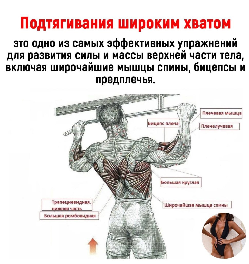 Подтягивания широким хватом