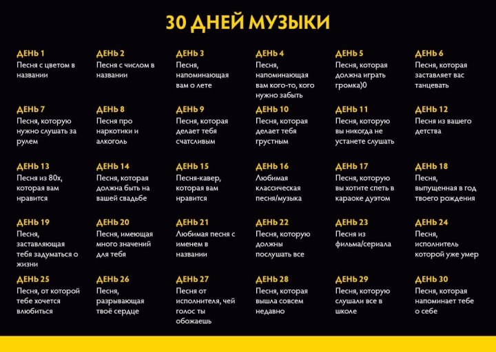 Музыкальный ЧЕЛЛЕНДЖ на 30 дней