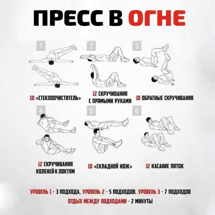 Комплекс тренировки суперсет на пресс
